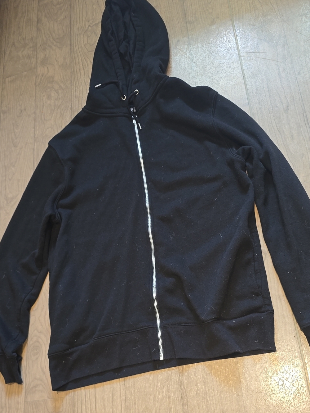 Men's Black Full-Zip Hooded Sweater